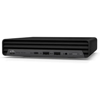 Front I/O panel of HP Pro Mini 400 G9 with USB-C and USB-A ports.

