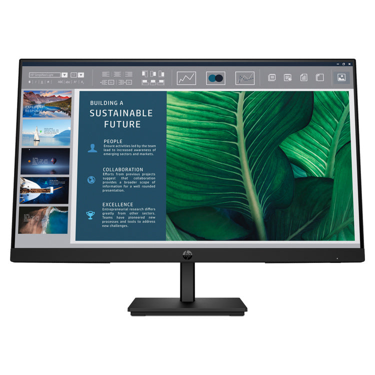 HP Series 3 Pro 324pv 9U5C1AS 23.8-inch black FHD monitor – front view with stand