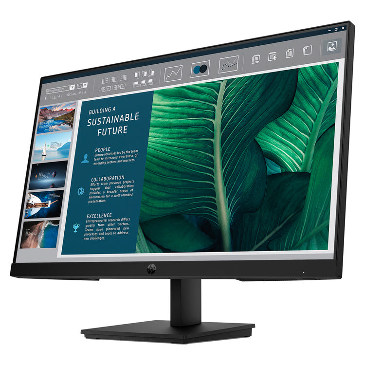 HP Series 3 Pro 324pv 9U5C1AS 23.8-inch black FHD monitor – angled view from the left