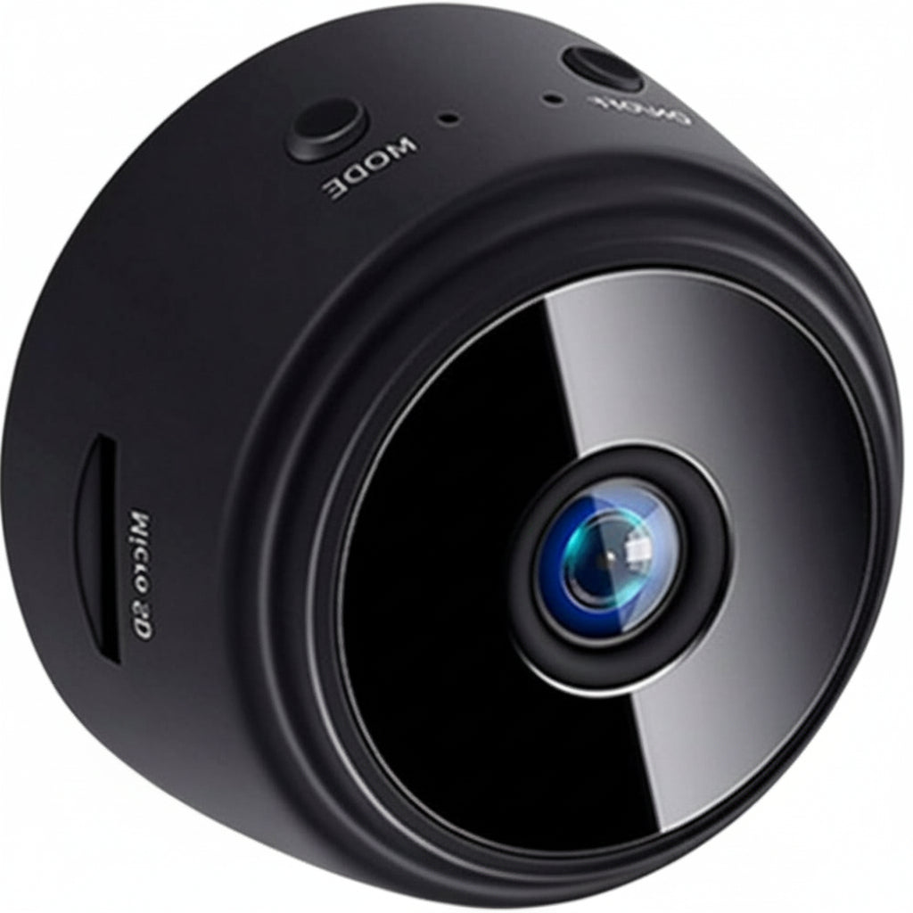 Front view of the compact, discreet M-Link A9 mini camera.

