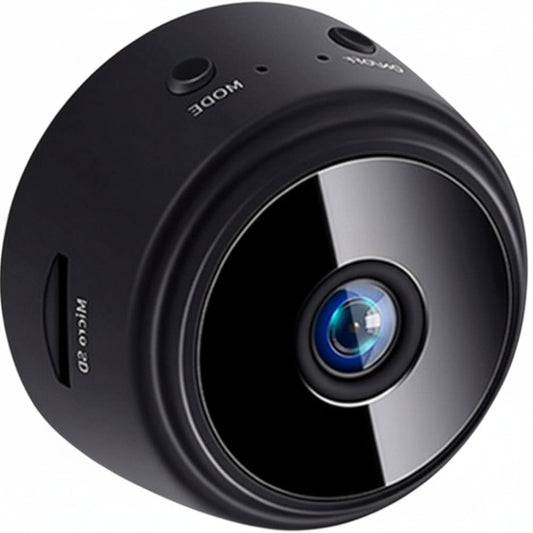 Front view of the compact, discreet M-Link A9 mini camera.

