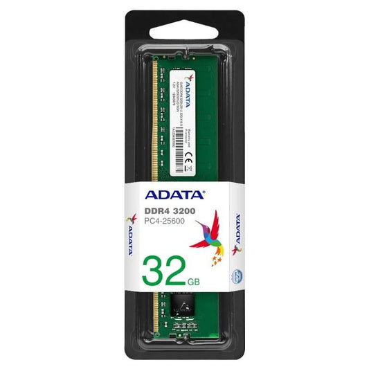 ADATA DDR4 32GB memory module packaging on a white background