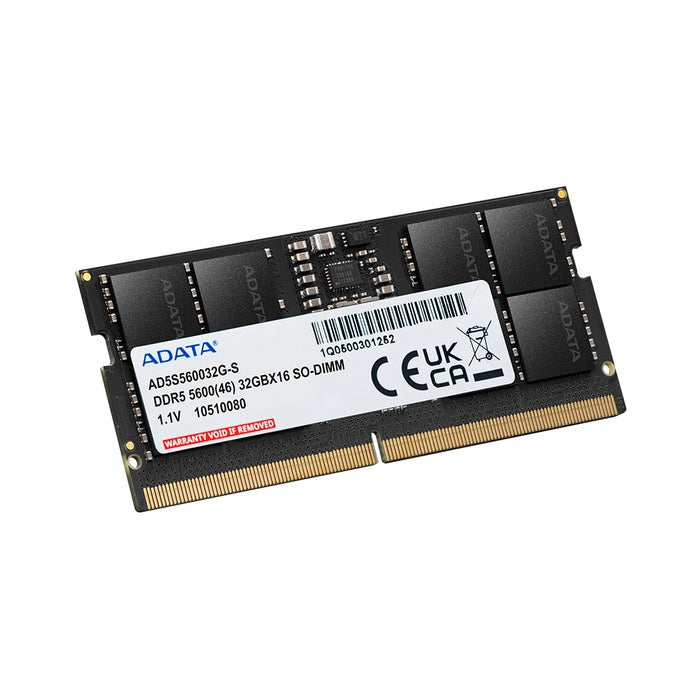 ADATA 16GB DDR5 laptop RAM angled module image
