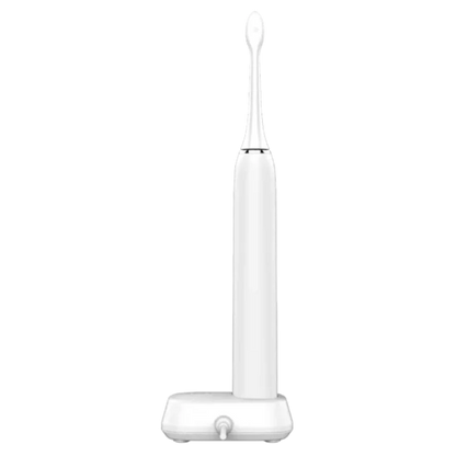 Rear view of the White Aeno DB3 Smart Sonic electric toothbrush on a white background