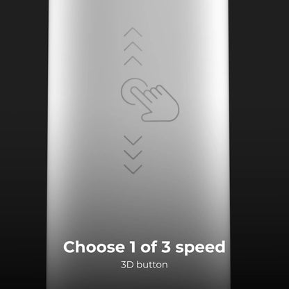 Aeno DB3 Toothbrush control panel with button and text 'Choose 1 of 3 speed' on a black background