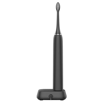 Rear view of the Black Aeno DB4 electric toothbrush on a white background