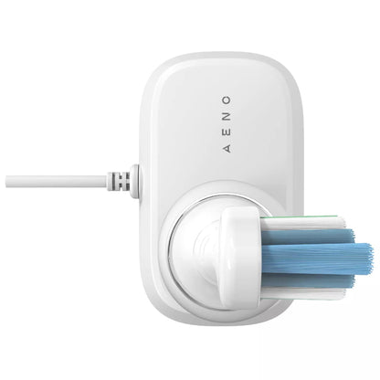Top view of the white Aeno DB5 Sonic Electric Toothbrush on a white background