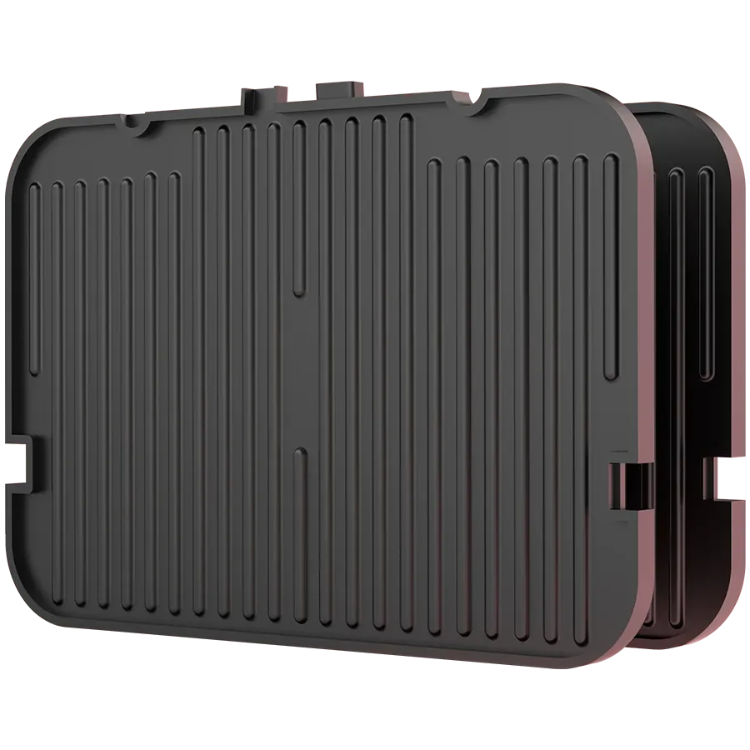 Inner grill pan with ribbed surface for the Aeno EG5 Electric Grill on a white background