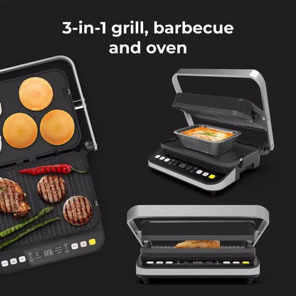 Aeno EG5 Electric Grill with grill, barbecue, and oven functions on a black background.