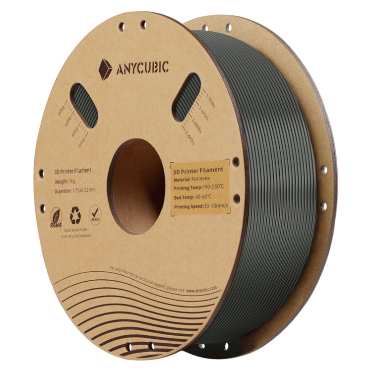 Anycubic PLA Matte Filament 1kg - Black (AHYGBK-10) – front view