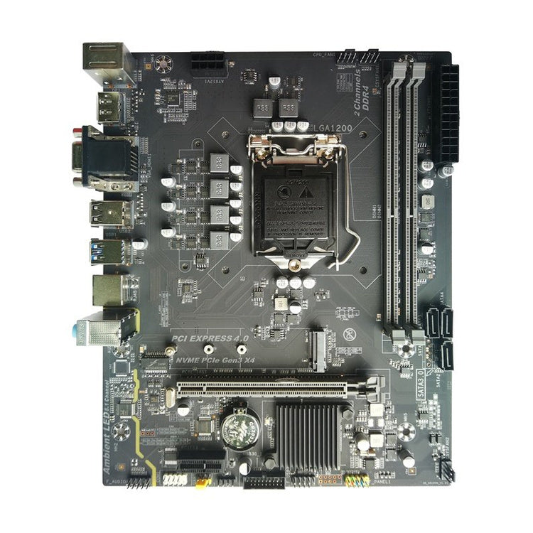 Arktek AK-H510M H510 Micro-ATX motherboard angled view with LGA1200 socket and DDR4 support