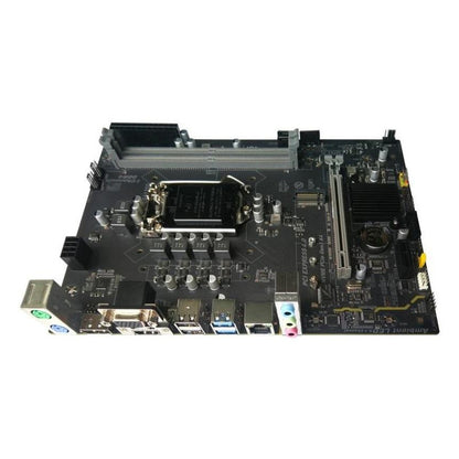 ARKTEK AK-H510M EG H510 Micro-ATX motherboard angled view with LGA1200 socket and rear I/O ports