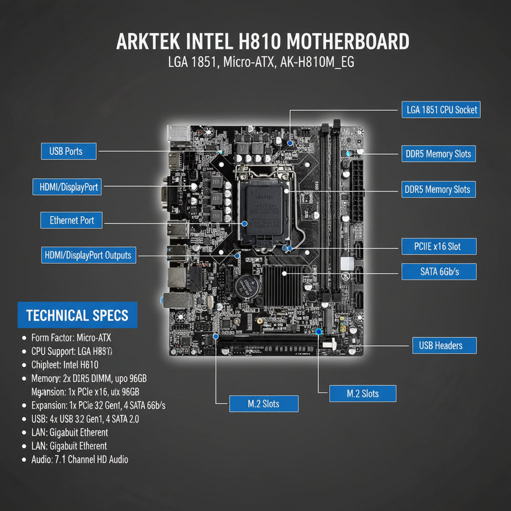 Rear I/O panel showing ports.

