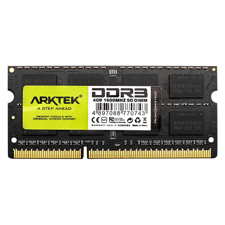 Arktek AKD3S4N1600 DDR3L laptop memory module with retail packaging