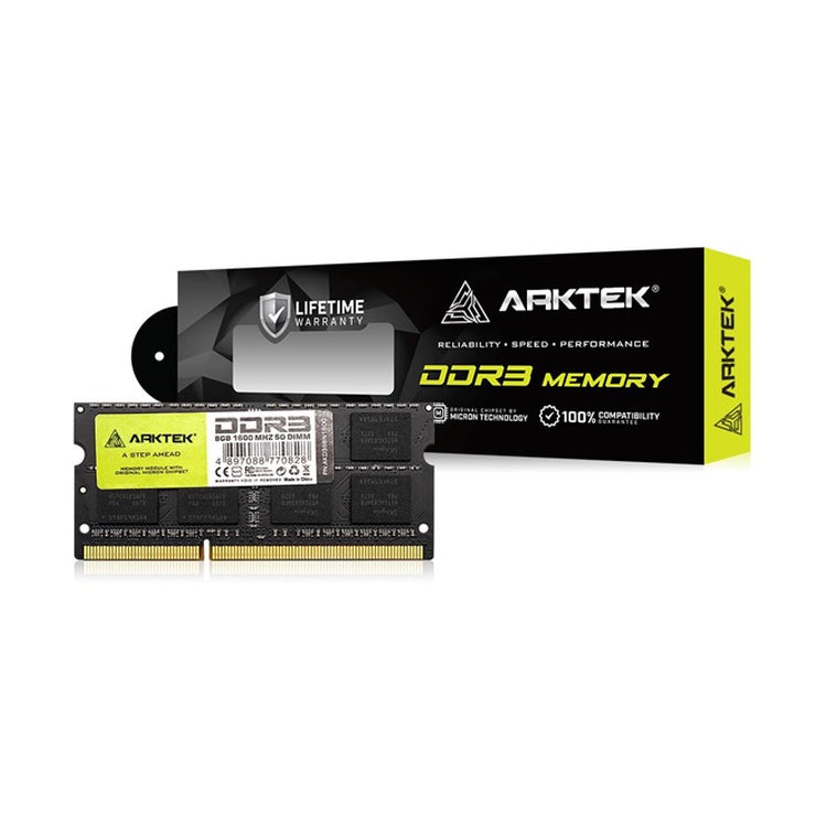 Arktek AKD3S8N1600 8GB DDR3-1600 notebook SO-DIMM label detail