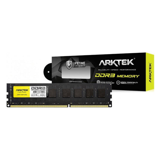 Arktek AKD3S8P1600 8GB DDR3-1600 desktop DIMM with retail packaging
