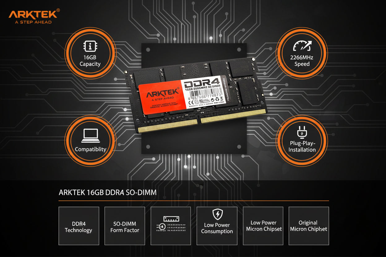 Product label showing model AKD4S16N2666 and speed.

