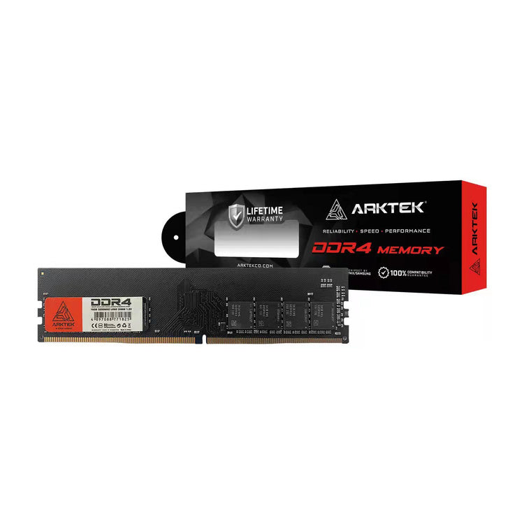 Arktek AKD4S16P3200 16GB DDR4 3200MHz desktop RAM module front view