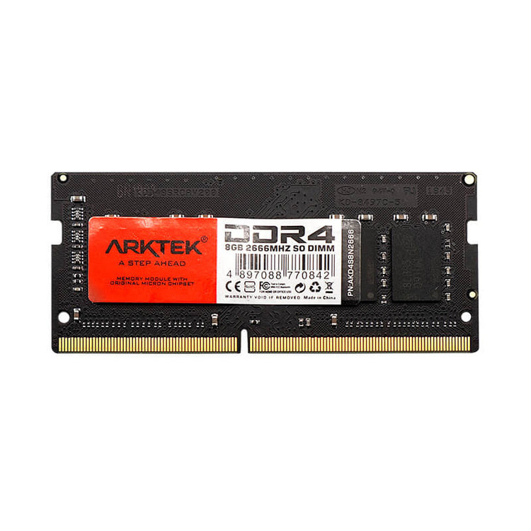 Arktek AKD4S8N2666 8GB DDR4-2666 notebook SO-DIMM angled view