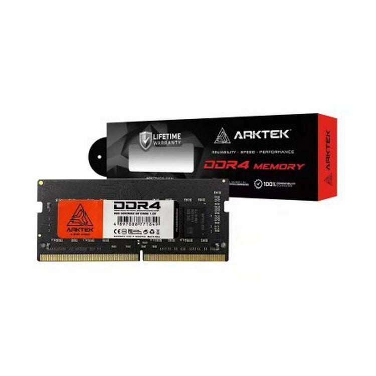 Arktek AKD4S8N3200 8GB DDR4-3200 notebook SO-DIMM angled view