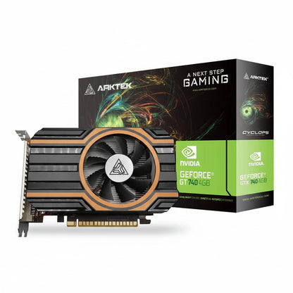 Arktek GeForce GT 740 graphics card front view.

