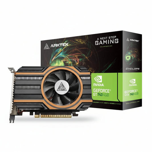 Arktek GeForce GT 740 graphics card front view.

