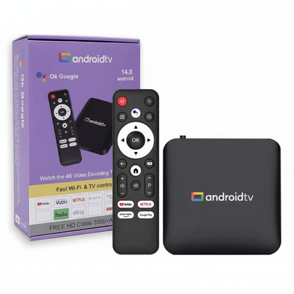 Front view of the M-LINK H96 Max Android TV Box showing the device design.

