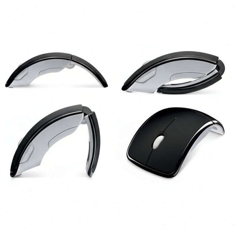 The mouse flattened completely for storage in a laptop bag.

