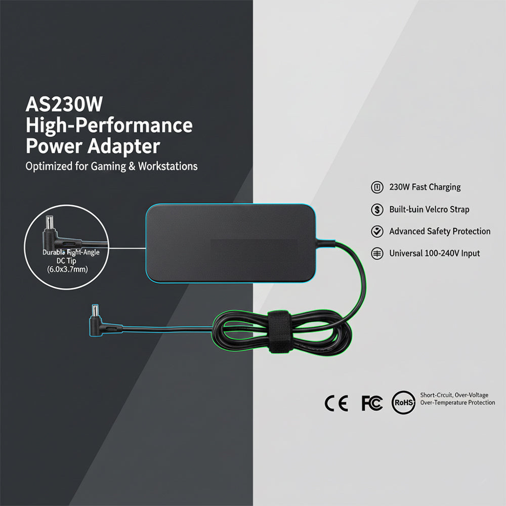 M-Link 19.5V 230W Laptop Charger for ASUS 6.0x3.7mm AC Adapter for ROG & TUF Laptops