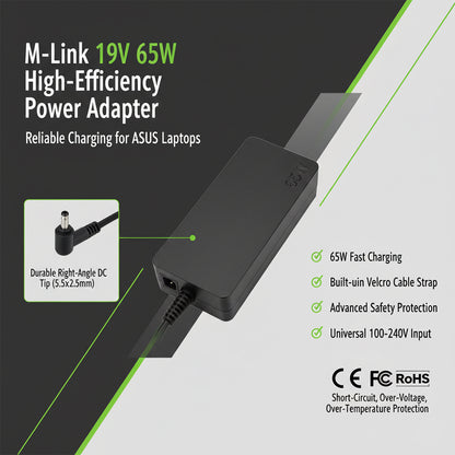 M-Link 19V 65W Laptop Charger for ASUS 5.5x3.0mm AC Power Adapter 3.42A
