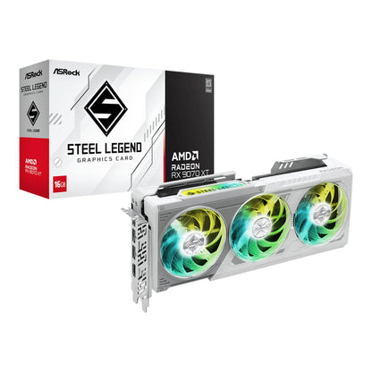 ASRock AMD Radeon RX 9070 XT Steel Legend 16GB Graphics Card