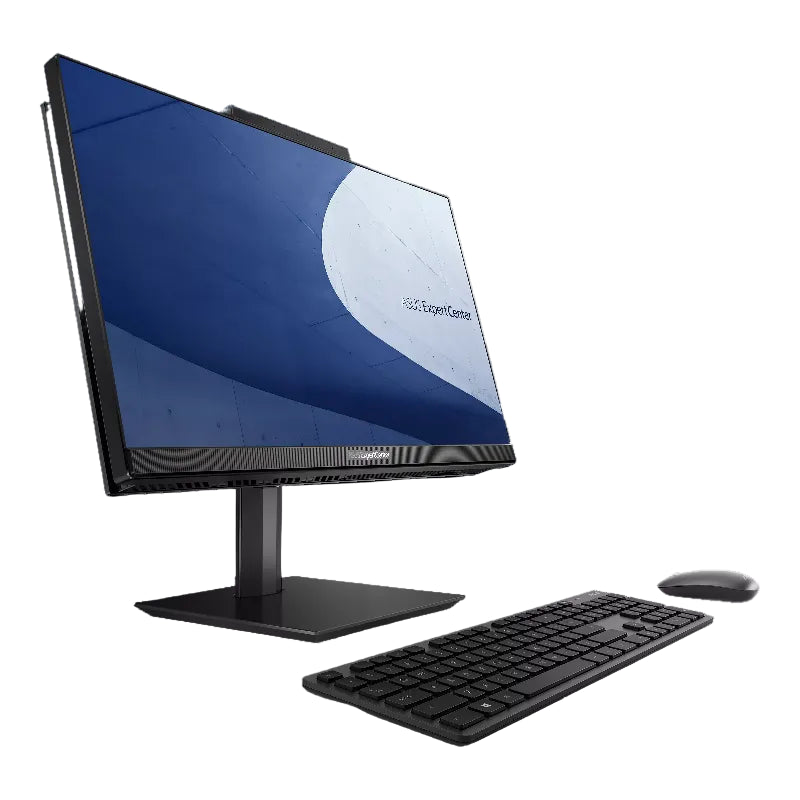 All-in-one computer with a monitor, keyboard, and mouse on a white background