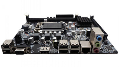 Arktek Motherboard H61 Socket 1155 Dual Channel DDR3 Gigabit LAN Micro-ATX offers versatile connectivity and performance.
