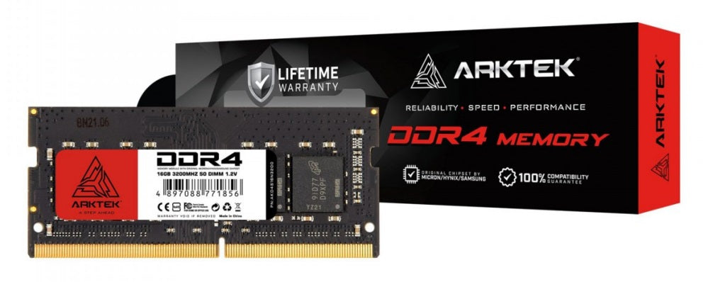 Arktek Memory 16GB DDR4 PC-3200 SO-DIMM RAM Module for Notebook