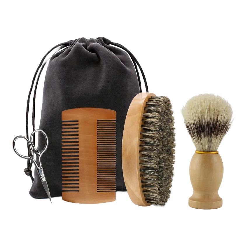 Aichun Beauty All-in-One Beard Grooming Kit with Oil, Balm, Shampoo, Brush, Comb & Scissors
