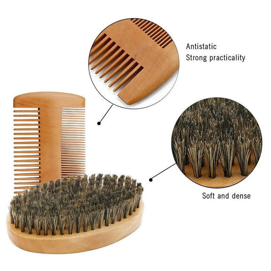 Aichun Beauty All-in-One Beard Grooming Kit with Oil, Balm, Shampoo, Brush, Comb & Scissors