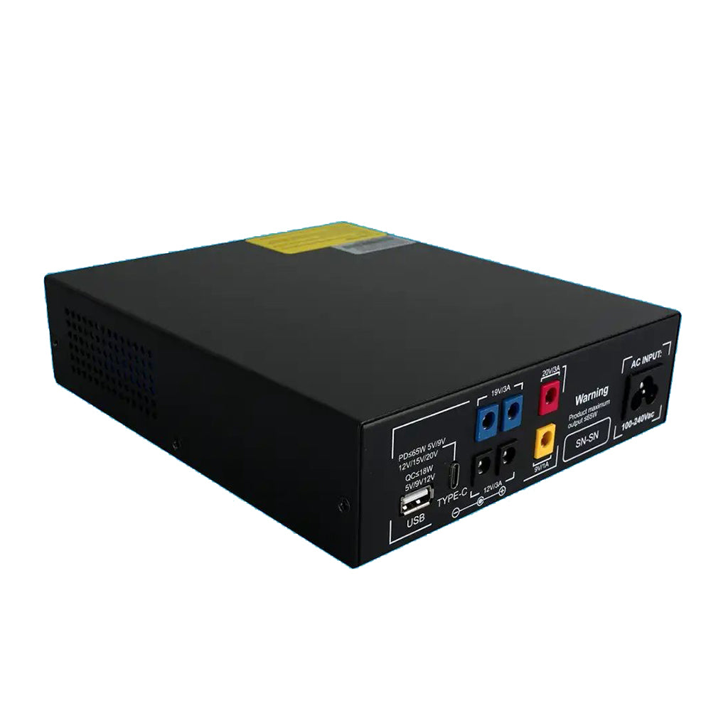 The UPS connected to a router and modem during a power outage.

