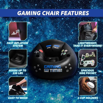 Close-up of the cup holders on the M-Link inflatable sofa armrest.

