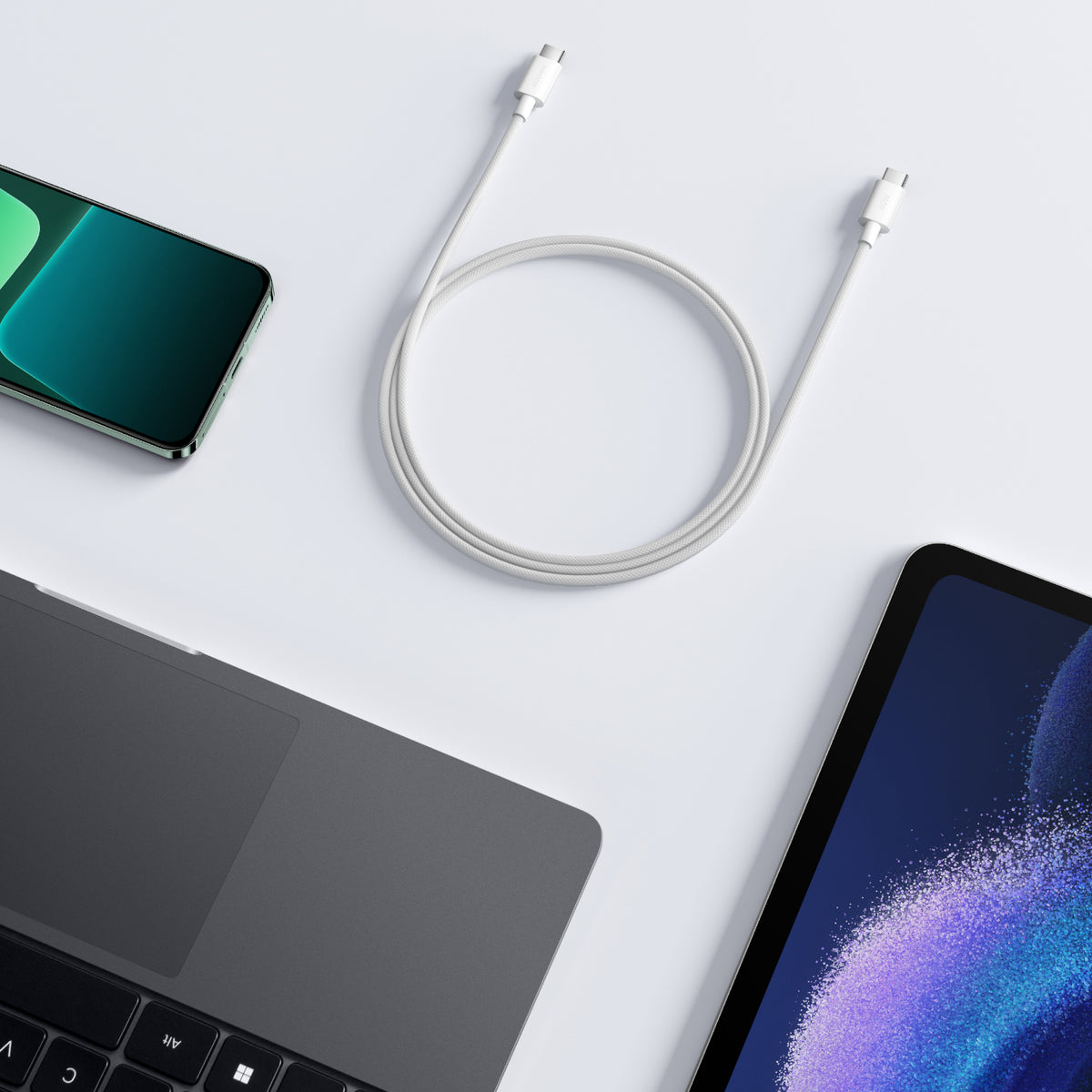 Xiaomi 3A Braided USB Type-C to USB Type-C Cable 1M - White
