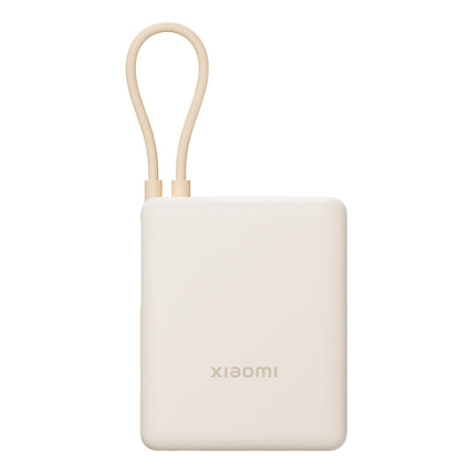 Xiaomi 33W Power Bank 10000 (Integrated Cable) - Tan, featuring a sleek design for fast, portable charging convenience.