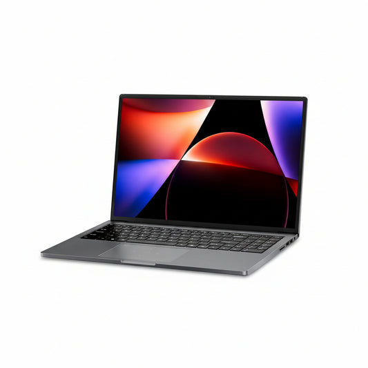 Front view of the Blackview Acebook 12 laptop with its 16-inch screen open.

