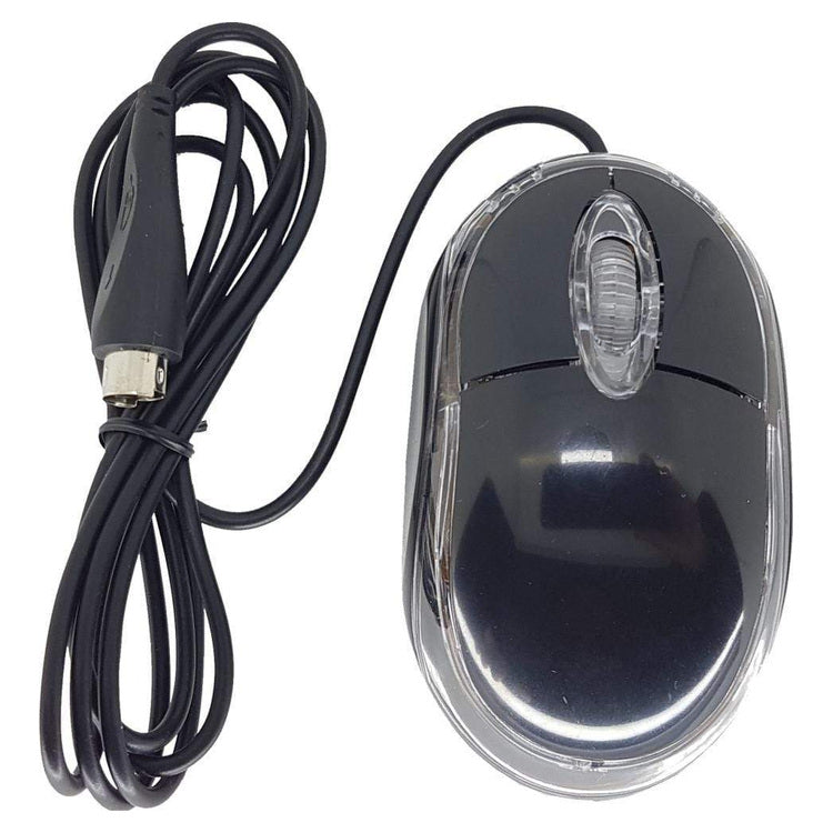 MicroWorld PS/2 Optical Mouse – Black – 3 Button – product view