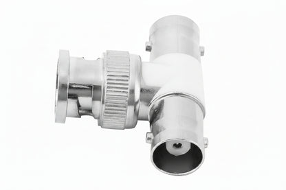 Two M-LINK BNC T-shaped connectors in a 2-pack package.

