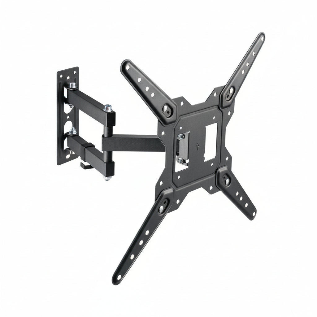 Front view of the black M-Link LPA68-443 full-motion TV wall mount.

