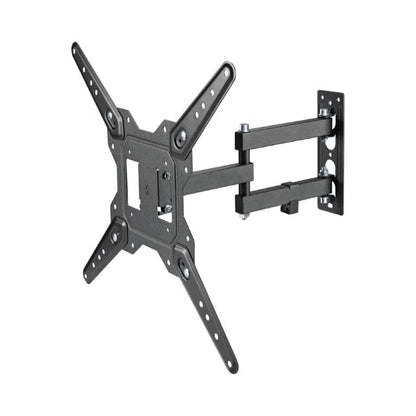 Side profile showing the mount's articulation arms and swivel range.

