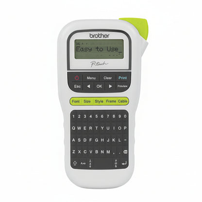 Brother P-Touch handheld label maker front view.

