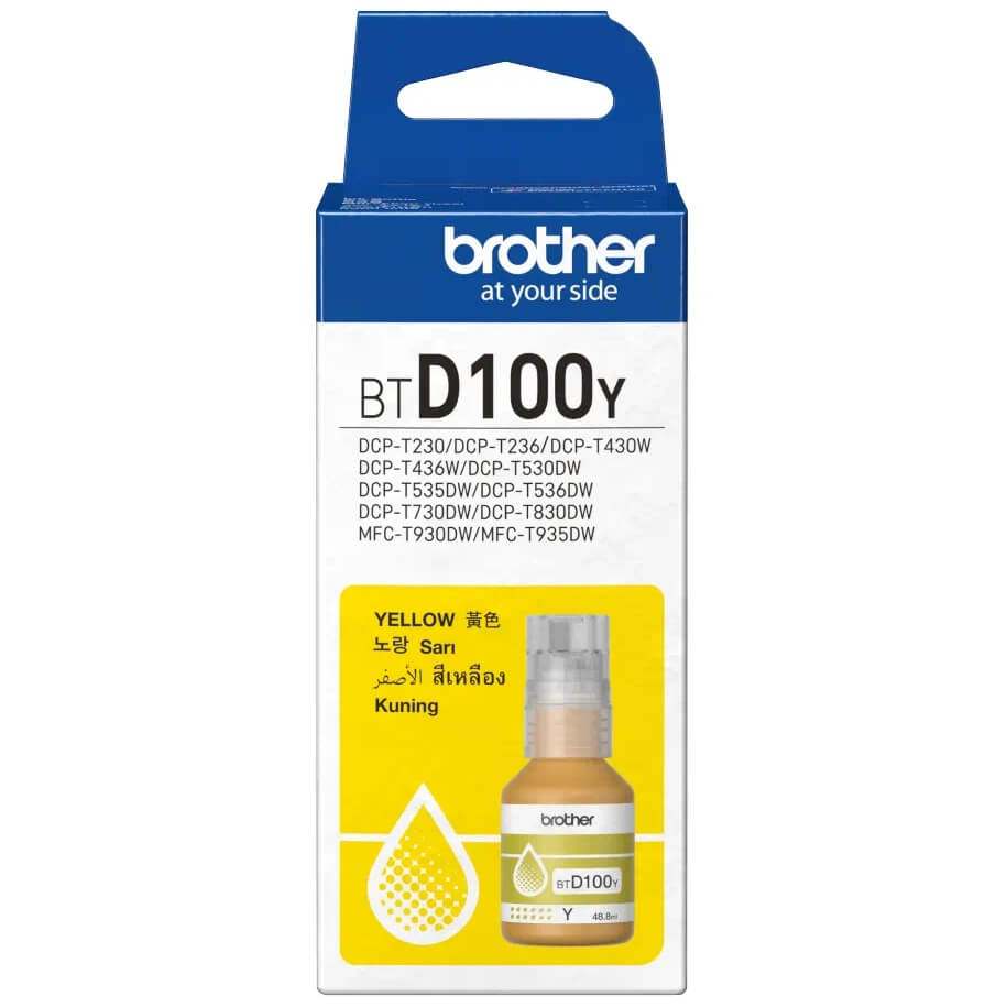 Brother BTD100Y Genuine Yellow Ink Bottle – Up to 5,000 Pages
