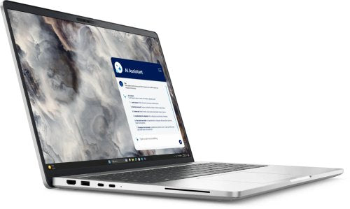 The laptop's backlit keyboard with numeric keypad and fingerprint reader.

