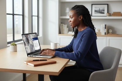 The Windows 11 Pro desktop interface on the laptop screen.

