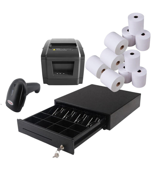 Best Budget Point-Of-Sale Retail Kit - Cash Drawer, Receipt Printer, Paper Rolls, and Scanner - POS-KIT-WRD